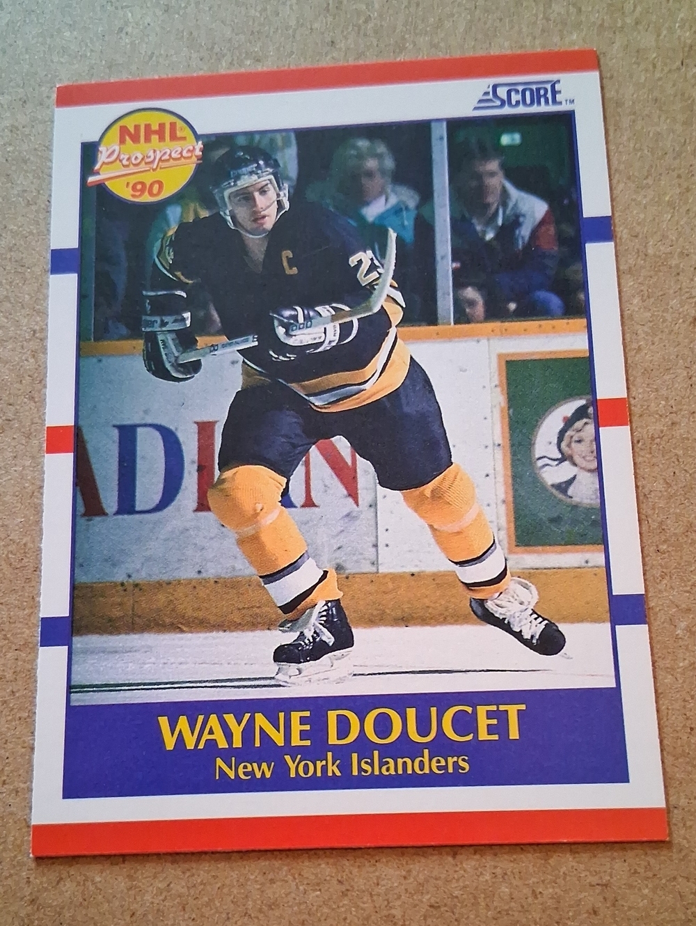 Wayne Doucet NHL Prospect '90 Hockey Trading Card - Blue/White/Yellow